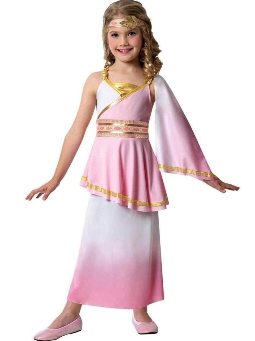 Goodmark Girls Pink Greek Goddess Princess Dress Girl's Size Small
